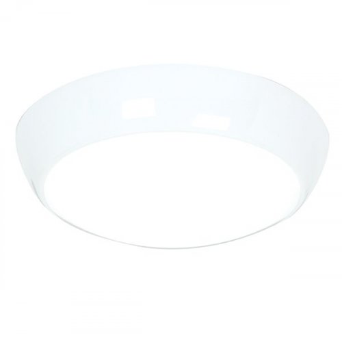 Saxby Vigor LED 16W & 2W Microwave Emergency IP65 Round Bulkhead (50952)