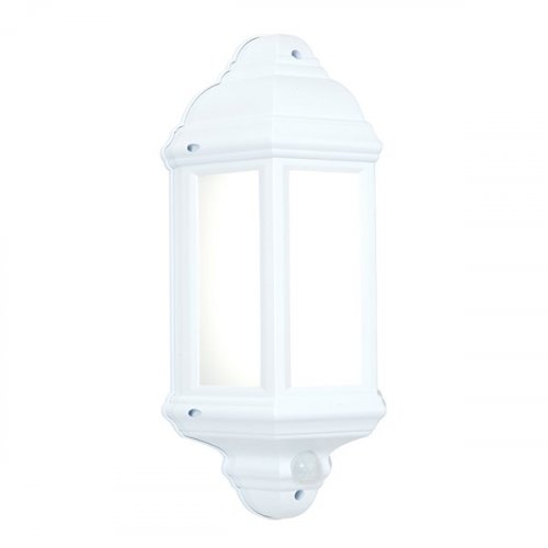 Saxby White LED 7W Halbury Outdoor Lantern With PIR (54554)