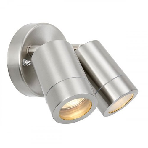 Saxby Atlantis LED 7W Stainless Steel 2lt Outdoor Adjustable Wall Light (73446)