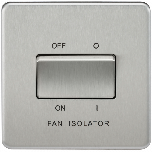 Knightsbridge Screwless 10AX 3 Pole Fan Isolator Switch - Brushed Chrome (SF1100BC)