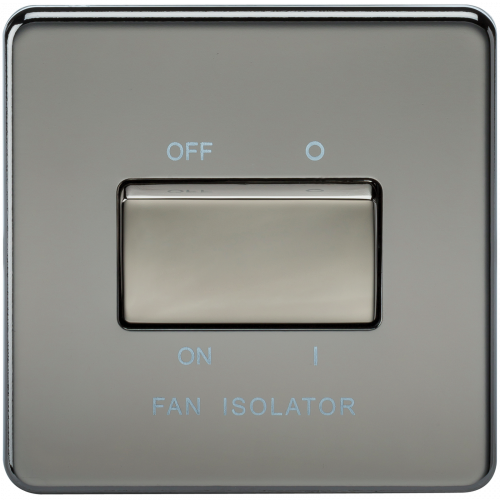 Knightsbridge Screwless 10AX 3 Pole Fan Isolator Switch - Black Nickel - (SF1100BN)