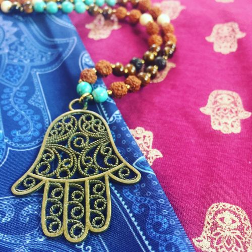 The HAMSA Mala - with Bronze Pendant