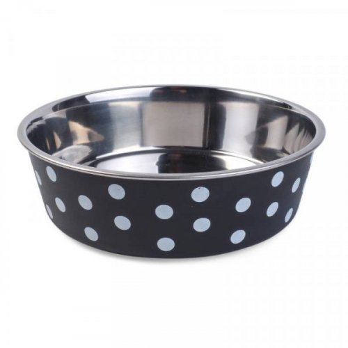 Zoon Navy Polka Dot Dog Bowl 21cm