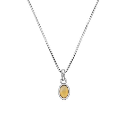 Hot Diamonds Sterling Silver Diamond set Citrine pendant on 16-18