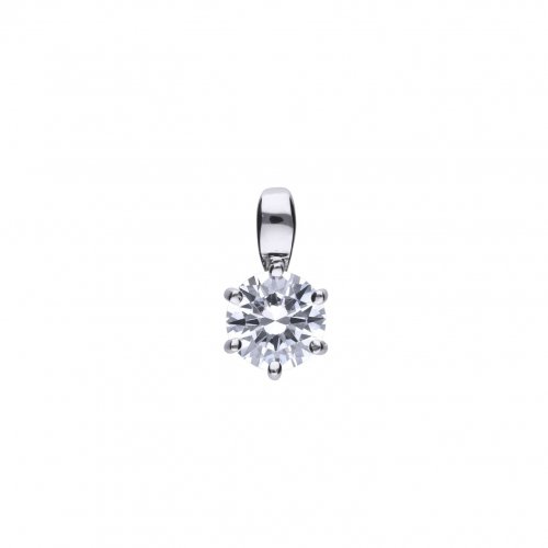 DiamonFire Silver Zirconia 1.00ct Solitaire Claw Set Necklet