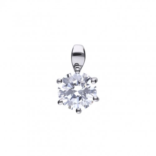 DiamonFire Silver Zirconia 2.00ct Solitaire Claw Set Necklet