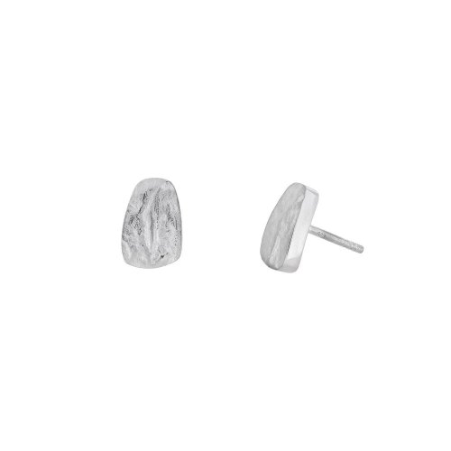 Silver Maiham Cove Pebble Stud Earrings