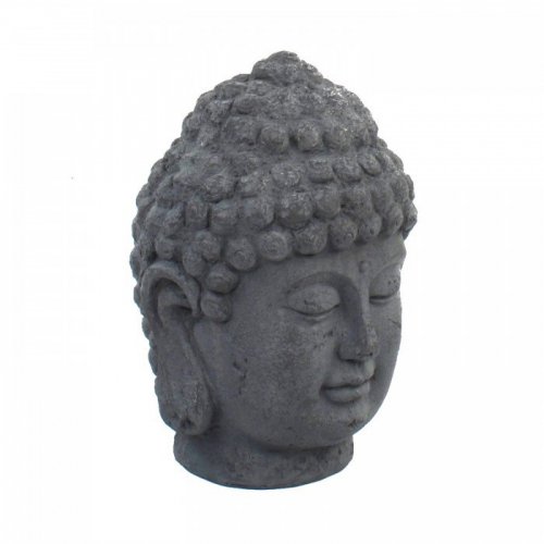 Solstice Sculptures Buddha Head 42cm in Charcoal Effect