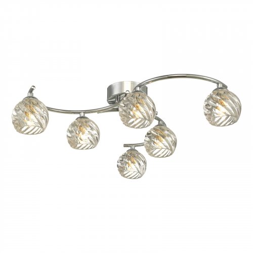 Nakita 6 Light Semi Flush Polished Chr-Twisted Open Glass