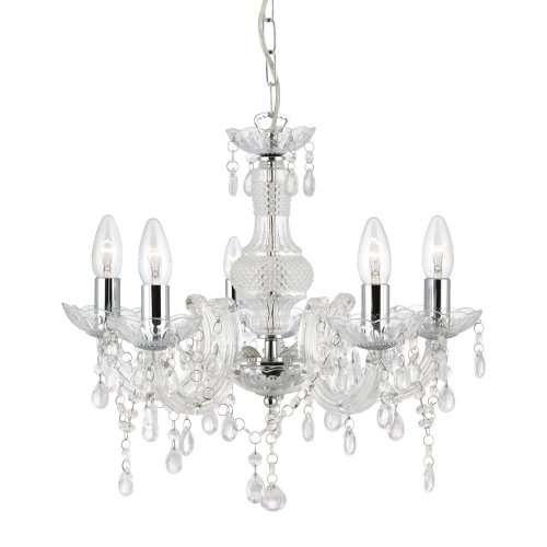 Searchlight Marie Therese 5 Light Ceiling Clear Glass/Acrylic