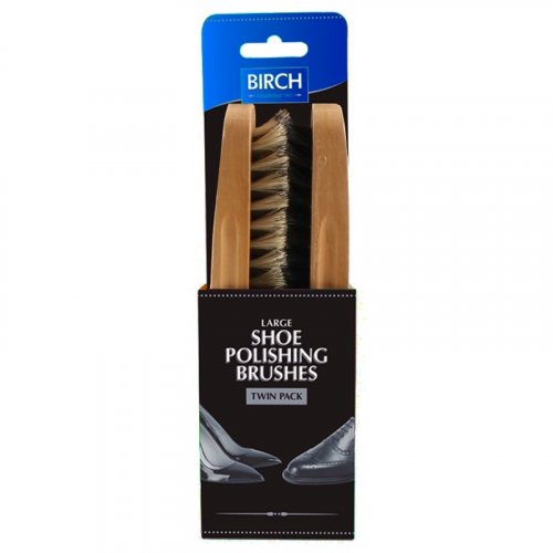 Birch Shoe Brushes Twin Pack Large