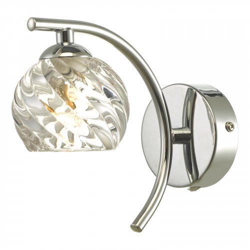 Nakita Wall Light Polished Chrome With Twisted Open Glass