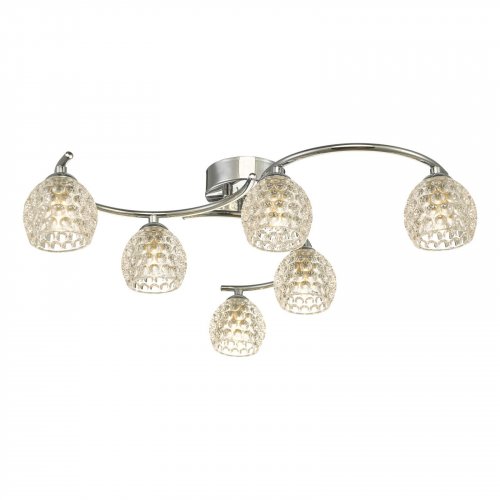 Nakita 6 Light Semi Flush Polished Chrome With Dimpled Glass