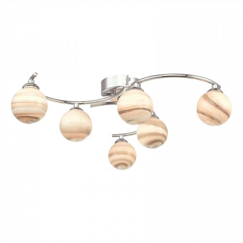 Atiya 6 Light Semi Flush Polished Chrome With Planet Style Glass