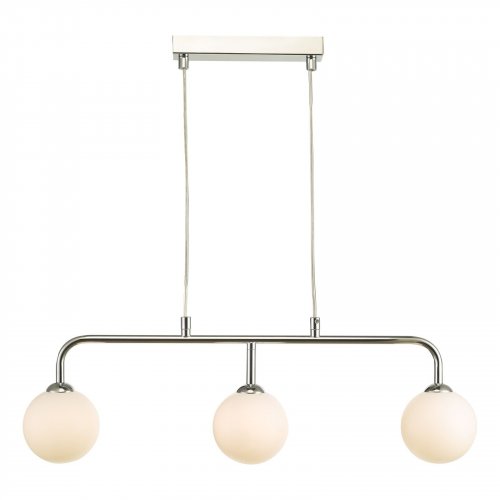 Feya 3 Light Bar Pendant Polished Chrome Opal Glass