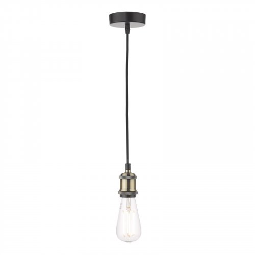 Waco Single E27 Suspension Antique Brass Matt Black