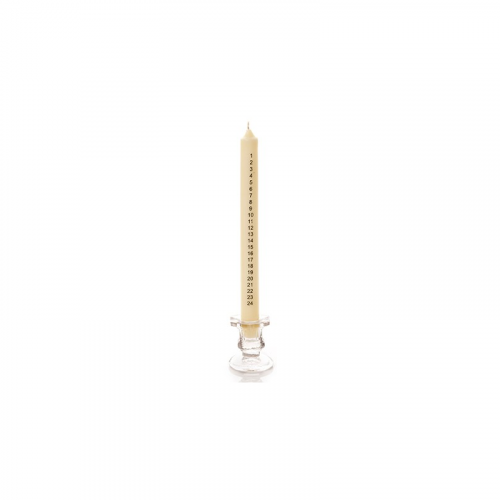 Premier Decorations 25cm Ivory Advent Candle With Glass Holder