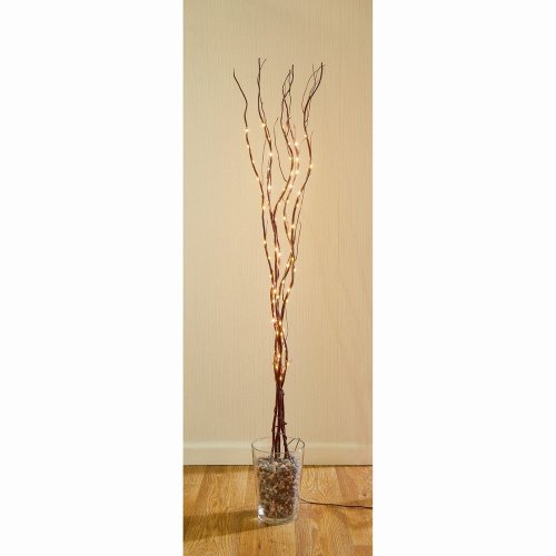 Premier Decorations 1.2M Twigs with 80 Warm White LED - Dark Brown