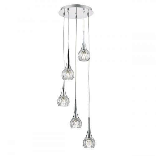 Dar Lyall 5 Light Pendant Polished Chrome