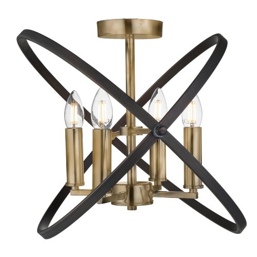 Searchlight Hoopla 4 Light Semi Flush Bronze