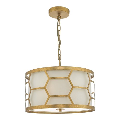 Epstein 3 Light Pendant Gold & Ivory