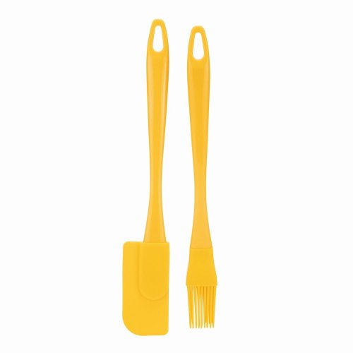 Fusion Twist 2 Pack Mini Pastry Brush & Jar Scraper Set - Yellow