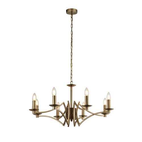 Searchlight Ascot 8Lt Pendant  Antique Brass