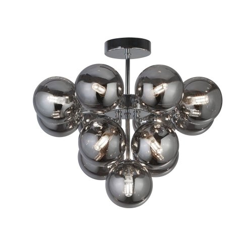 Searchlight Berry 13Lt Ceiling Light, Chrome With Smoked Glass