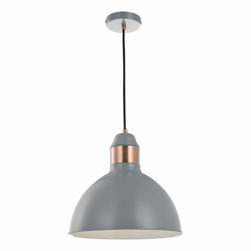 Frederick 1 Light Single Pendant Grey Satin Copper