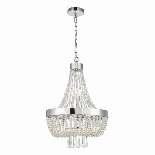 Alyssa 9 Light Pendant Polished Chrome Glass