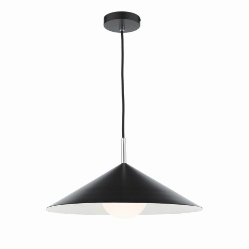 Apex 1 Light Single Pendant Matt Black Polished Chrome