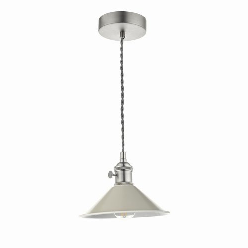 Hadano 1 Light Pendant Antique Chrome With Cashmere Shade