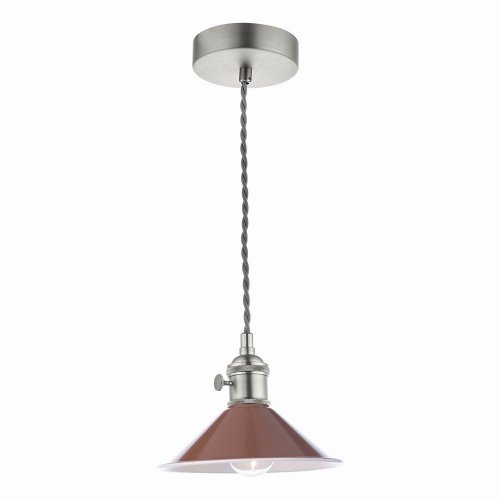 Hadano 1 Light Pendant Antique Chrome With Umber Shade