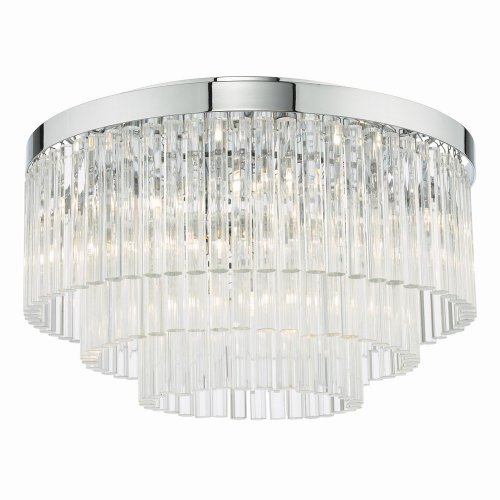 Logan 5 Light Flush Polished Chrome Glass