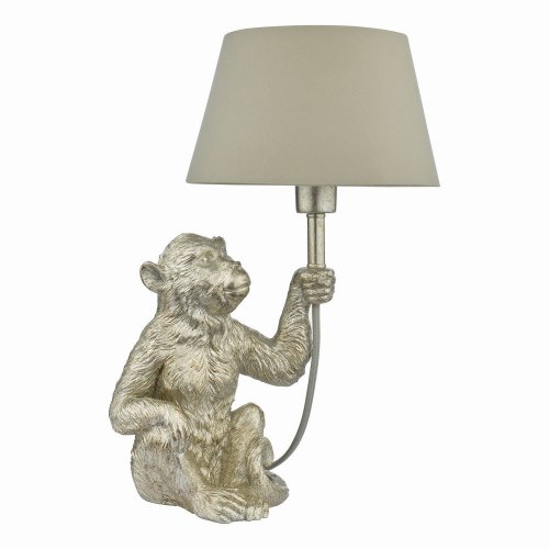 Zira 1 Light Monkey Table Lamp Silver With Shade