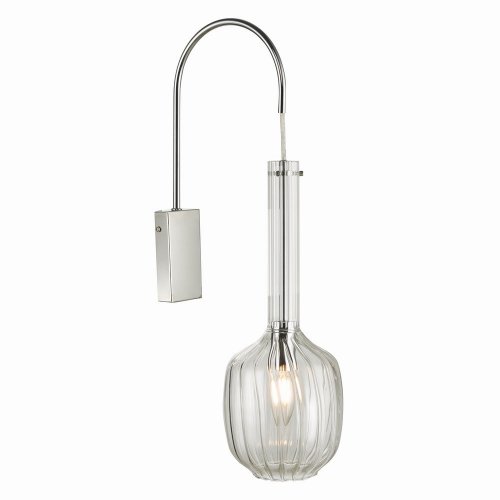 Eifel Single Wall Light Clear Glass & Polished Chrome