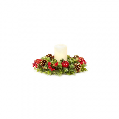 Premier Housewares 30cm Plastic Candle Ring - Red Apple Core