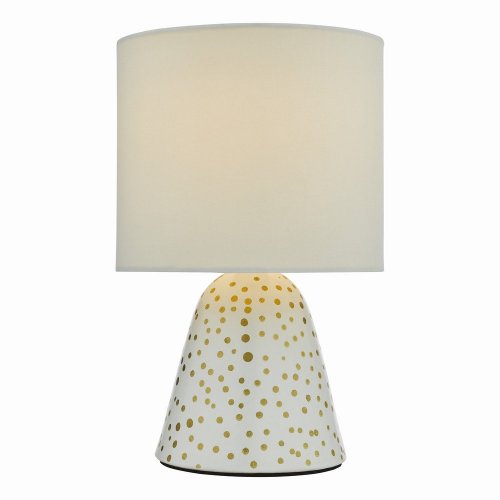 Glenda Ceramic Table Lamp White With Shade (Twin Pack)