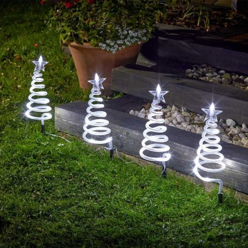 Three Kings TreeSpiral Stakes (Set of 4) Cool White