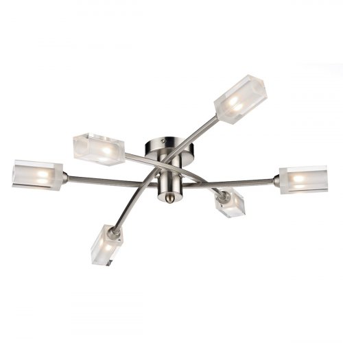 Dar Morgan 6 Light Semi Flush Satin Chrome