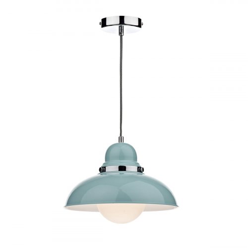 Dar Dynamo 1 Light Pendant Blue