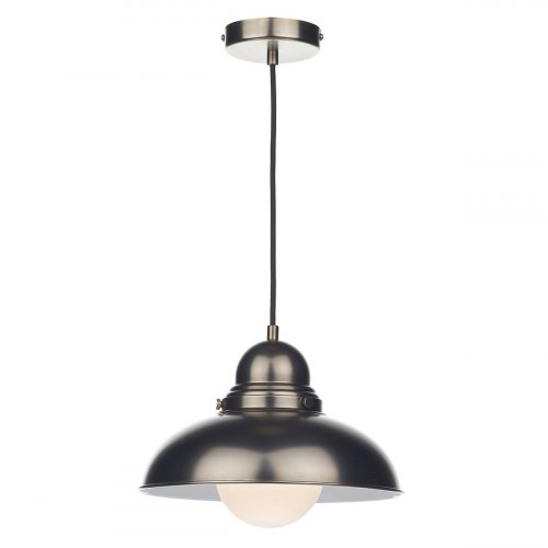 Dar Dynamo 1 Light Pendant Antique Chrome