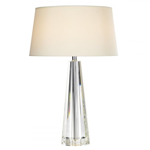 Dar Cyprus Table Lamp Tapered Crystal Complete Shade