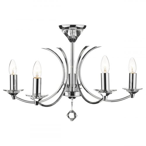 Dar Medusa 5 Light Dual Mount Pendant K9 Crystal Polished Chrome