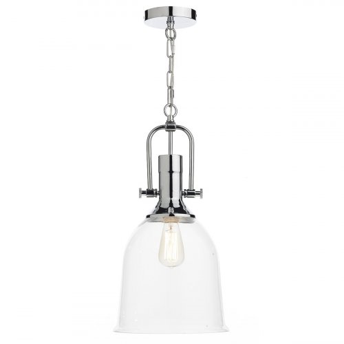 Dar Nolan 1 Light Pendant Polished Chrome/ Clear