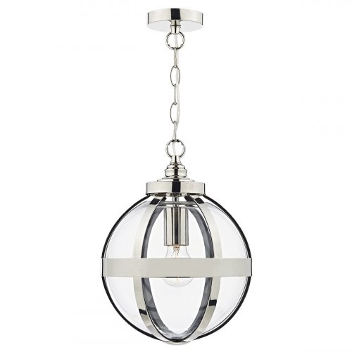 Dar Heath 1 Light Pendant Polished Nickel