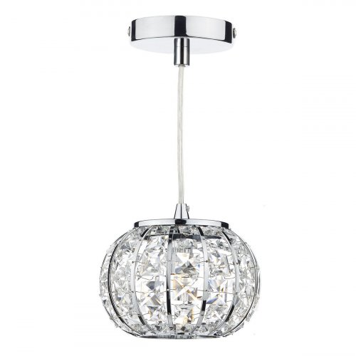 Dar Rae 1 Light Pendant Polished Chrome/Clear