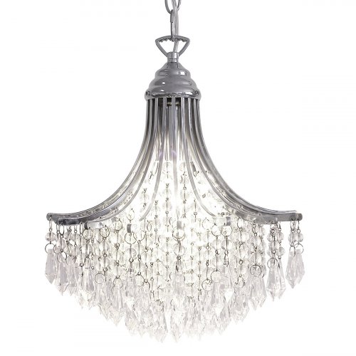 Dar Suri 1 Light Pendant Crystal Polished Chrome