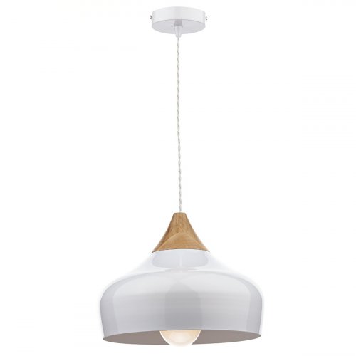 Dar Gaucho 1 Light Pendant White