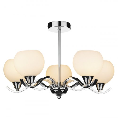 Dar Aruba 5 Light Semi Flush Polished Chrome